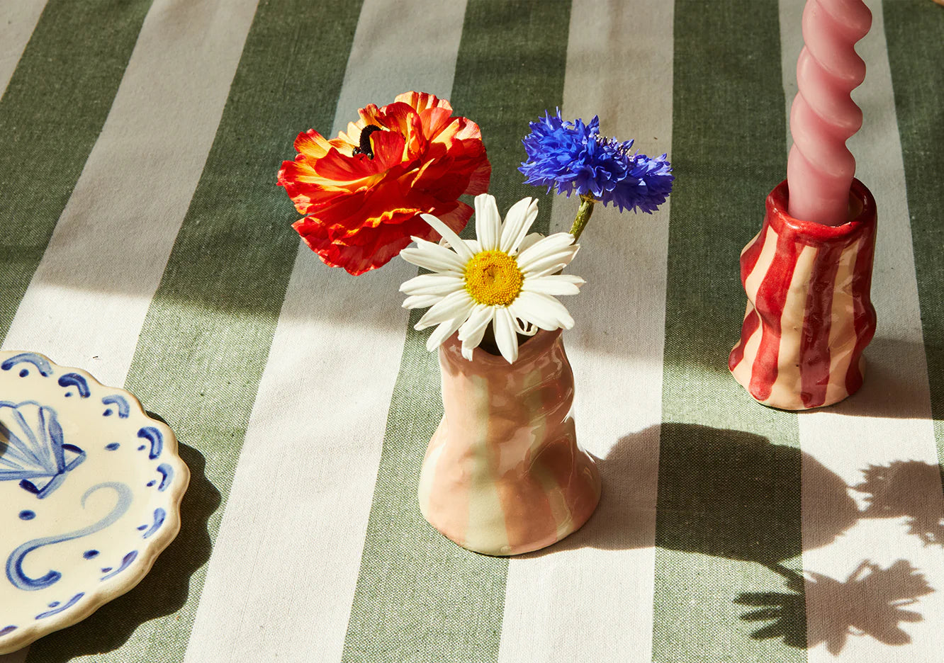 Moderne einfache Streifen Keramik Vase Set wirtschaft lichen heißen Verkauf für