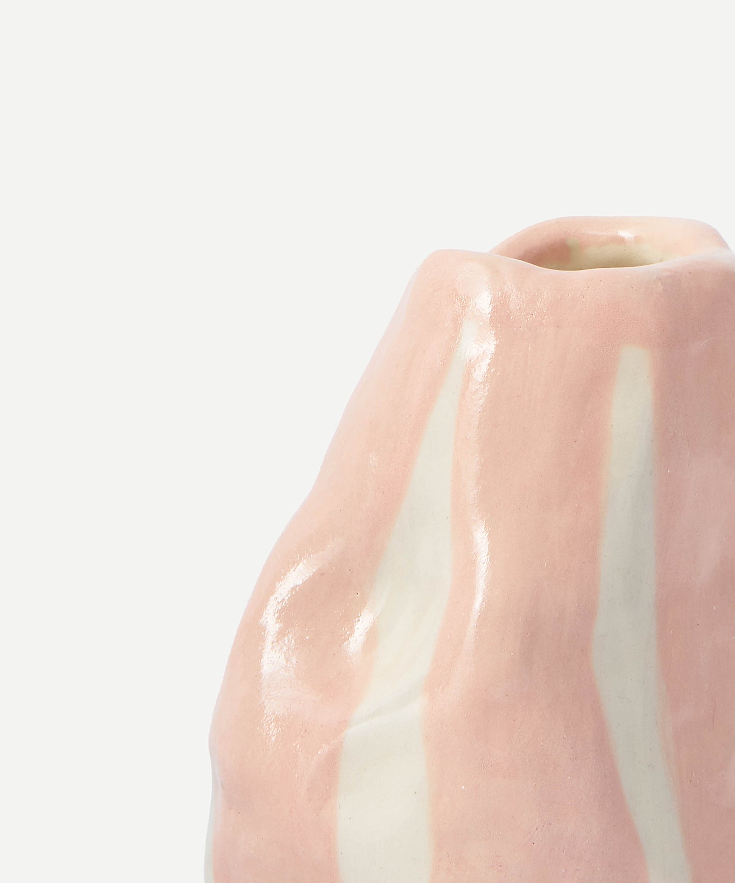 Blush Candy Stripe Candle Holder