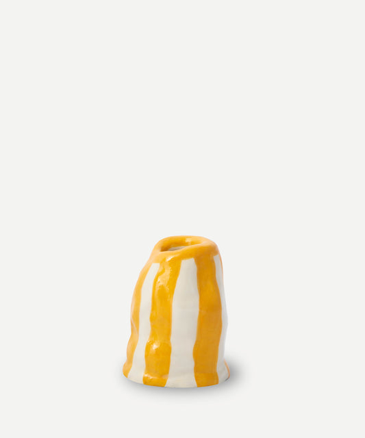 Orange Candy Stripe Candle Holder