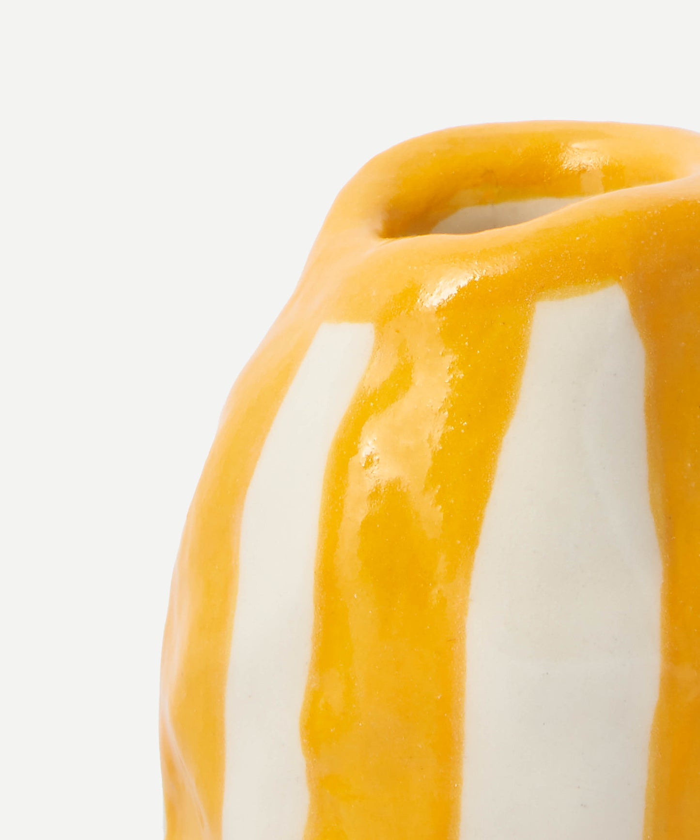 Orange Candy Stripe Candle Holder