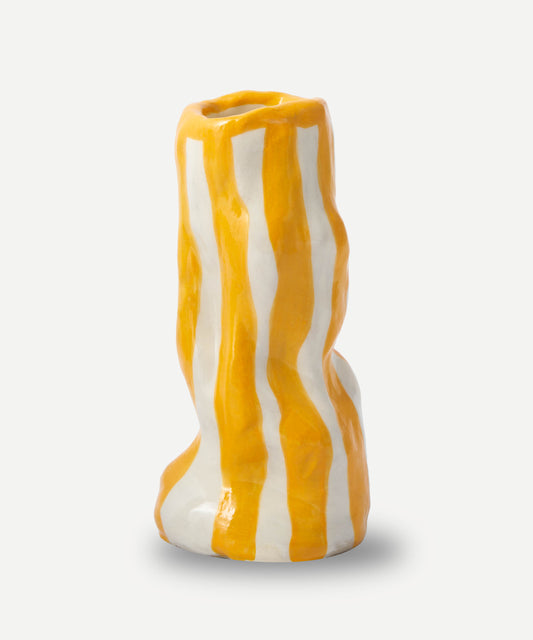 Orange Candy Stripe Vase