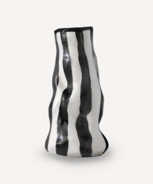 Black Candy Stripe Vase