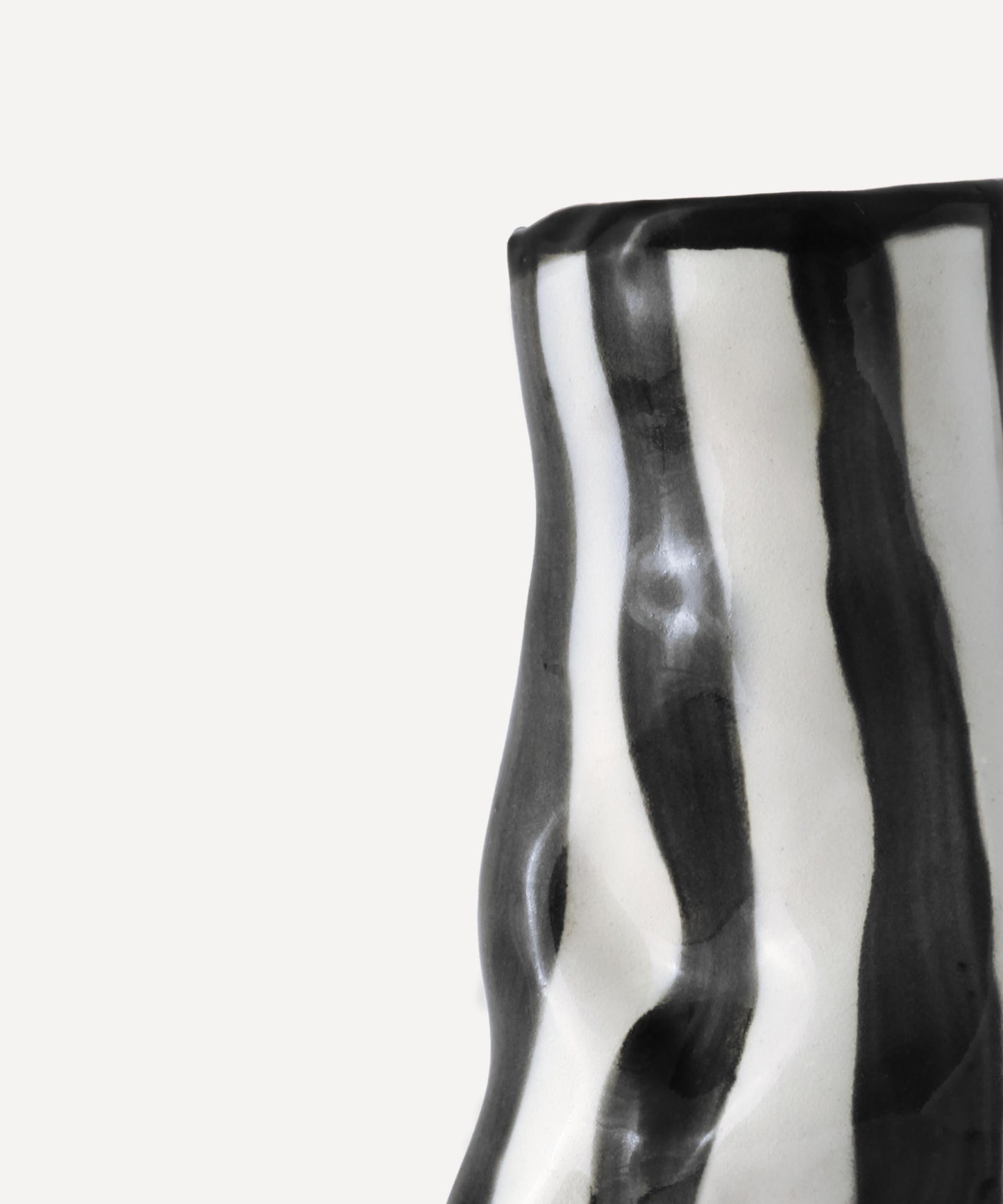 Black Candy Stripe Vase
