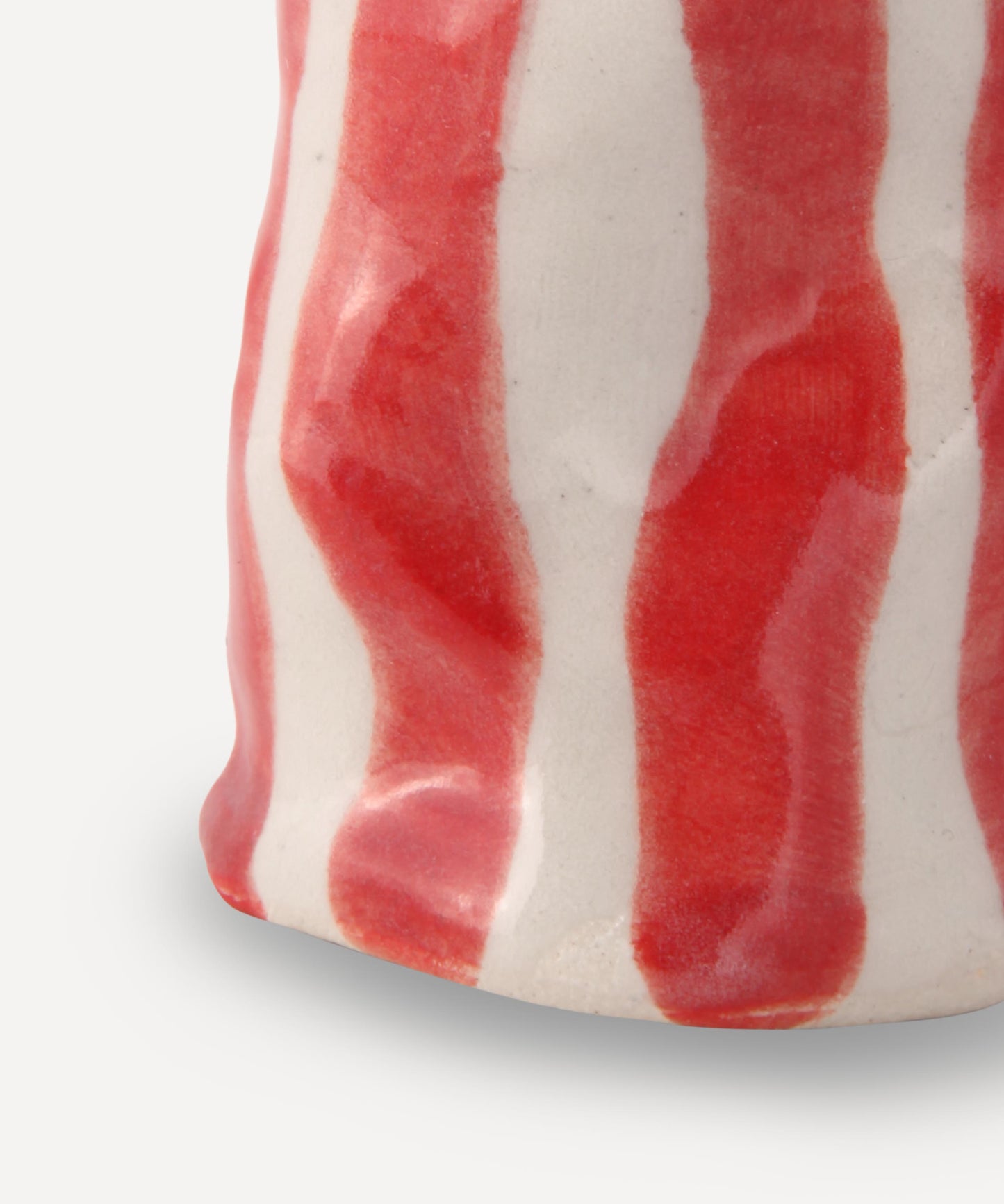 Bright Red Candy Stripe Candle Holder