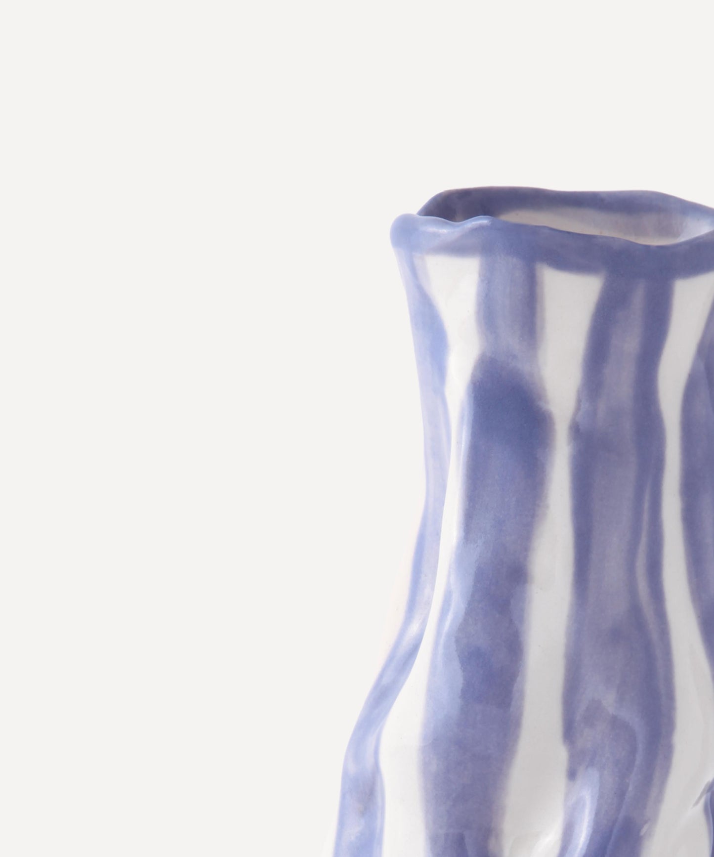 Dark lavender candy stripe vase