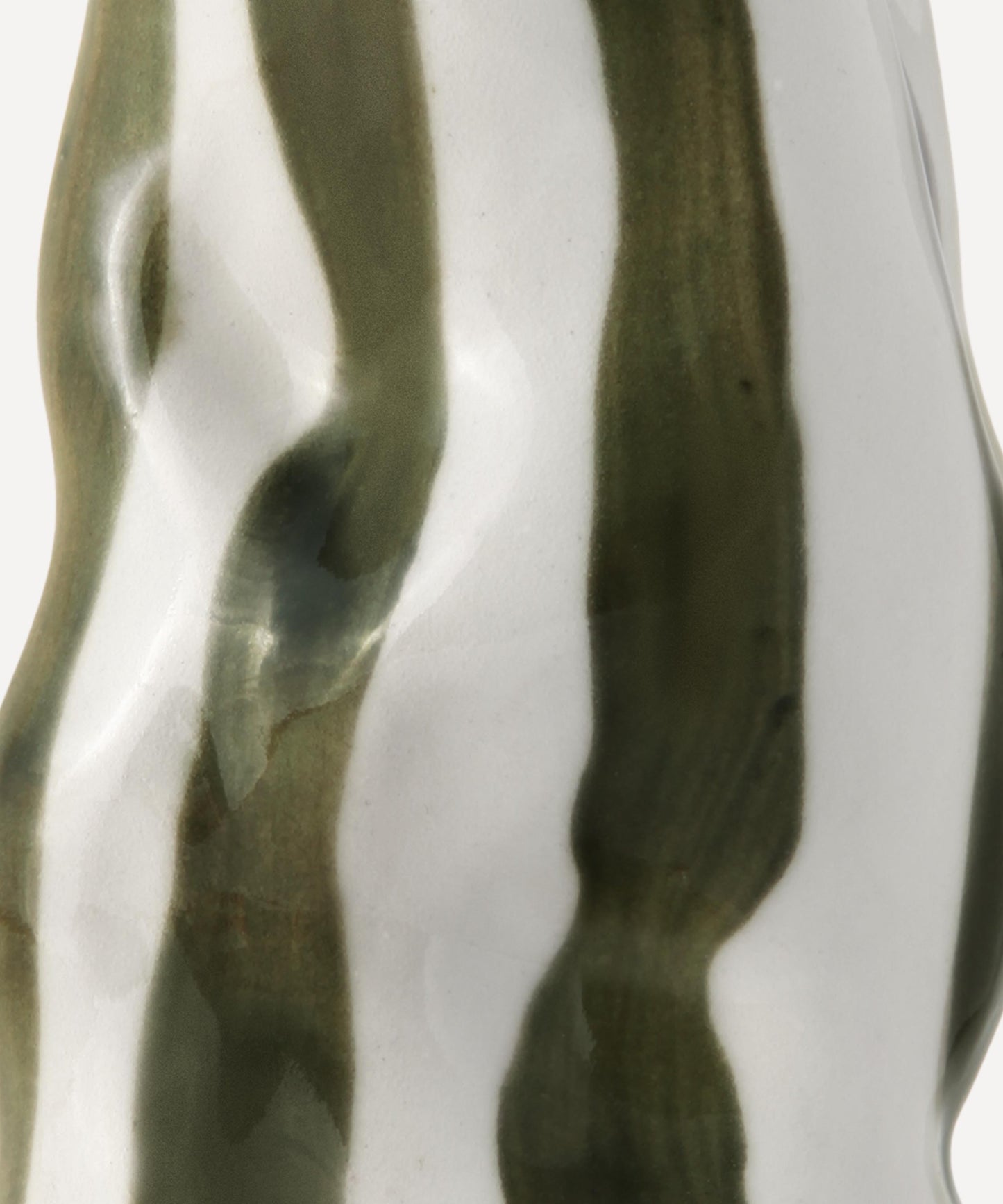 Dark forest green candy stripe vase