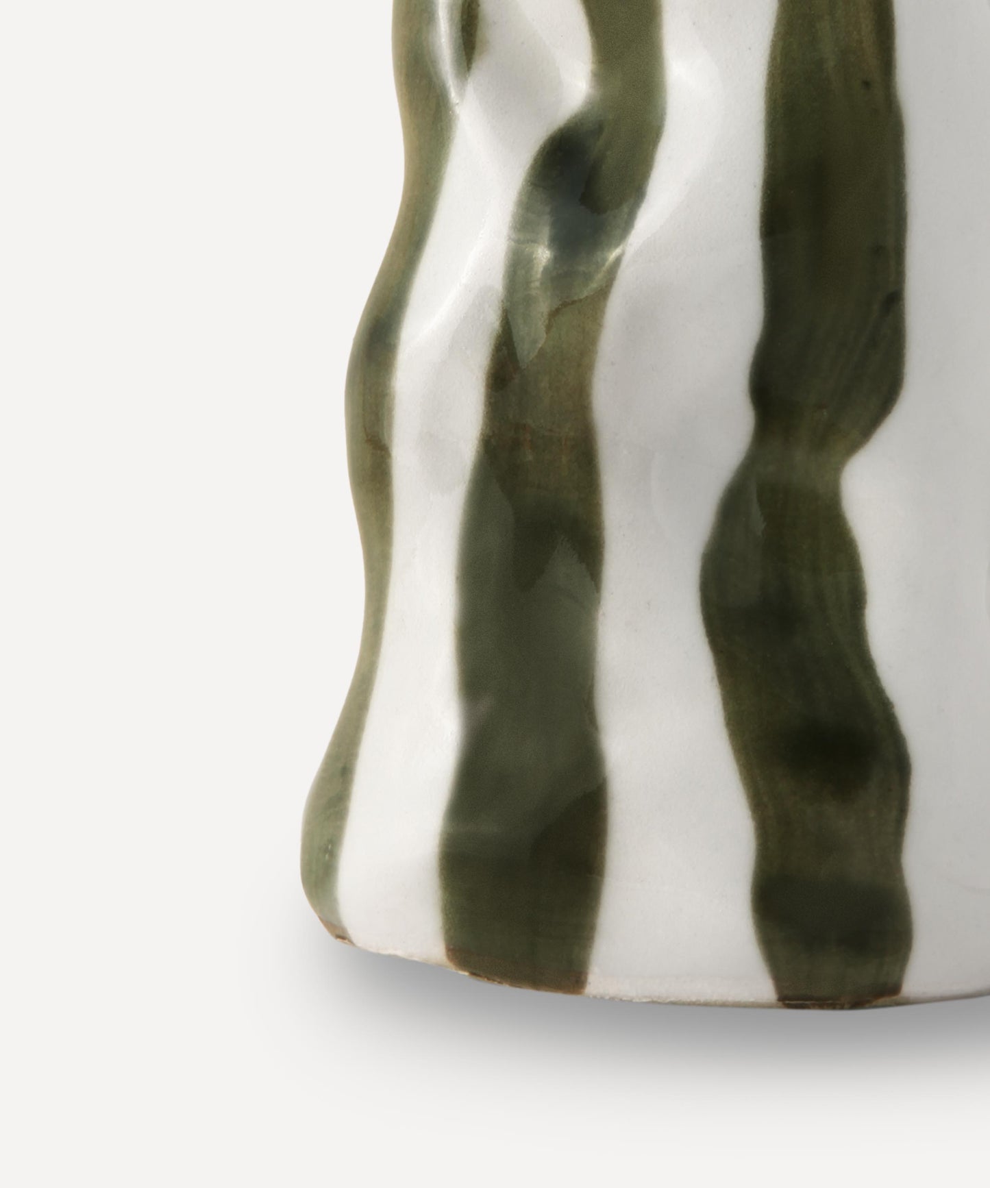 Dark forest green candy stripe vase