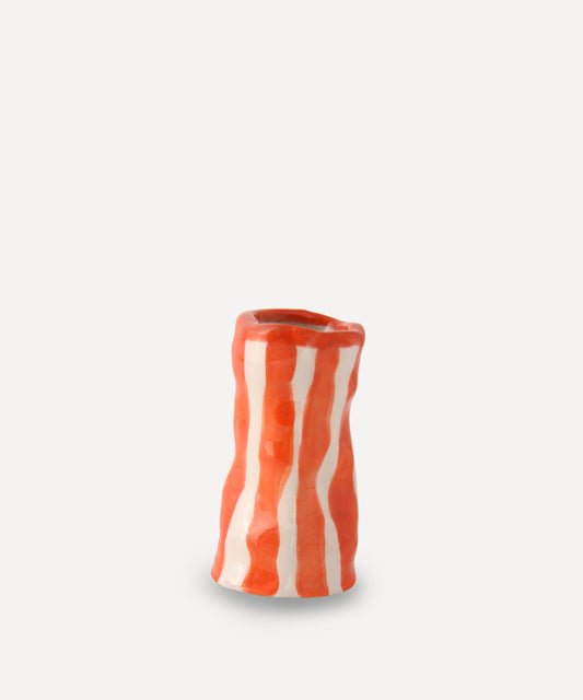 Flame Orange Candy Stripe Candle Holder