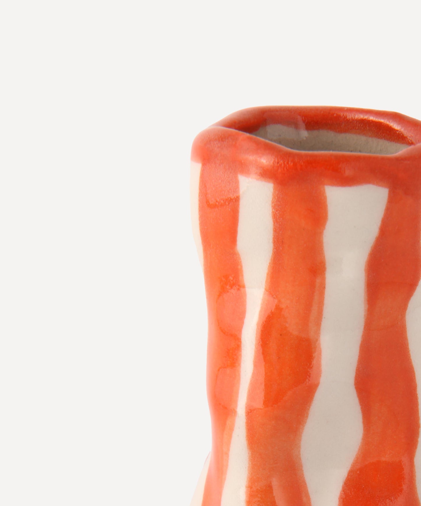 Flame Orange Candy Stripe Candle Holder