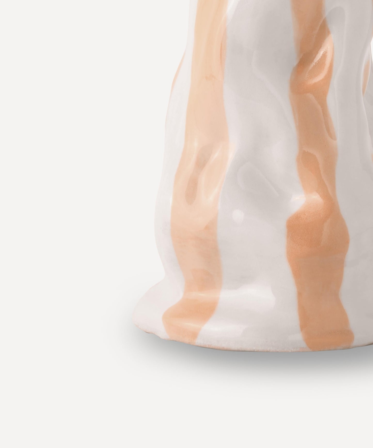 Ivory beige candy stripe vase