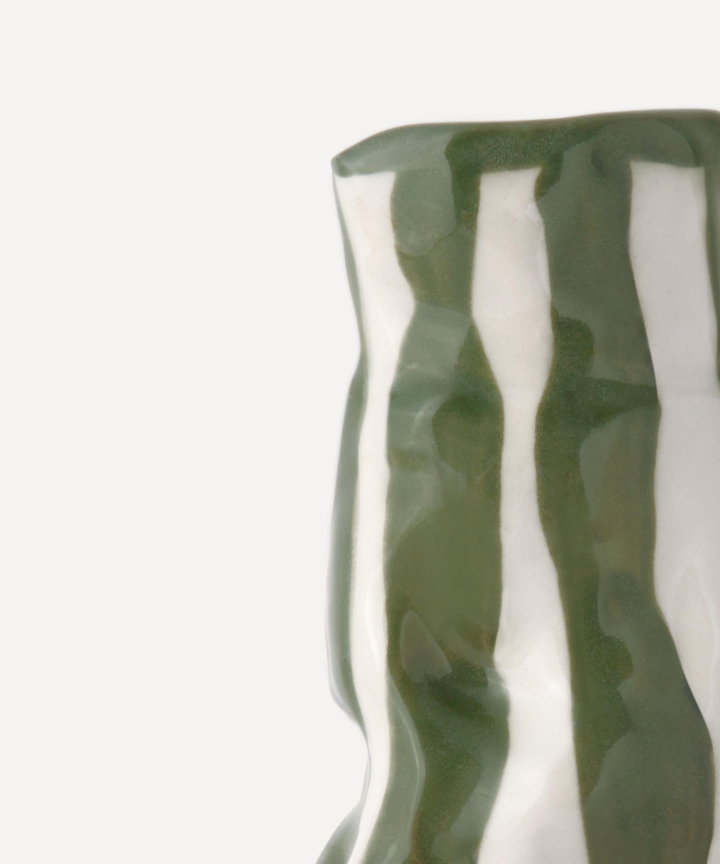 Light green candy stripe vase