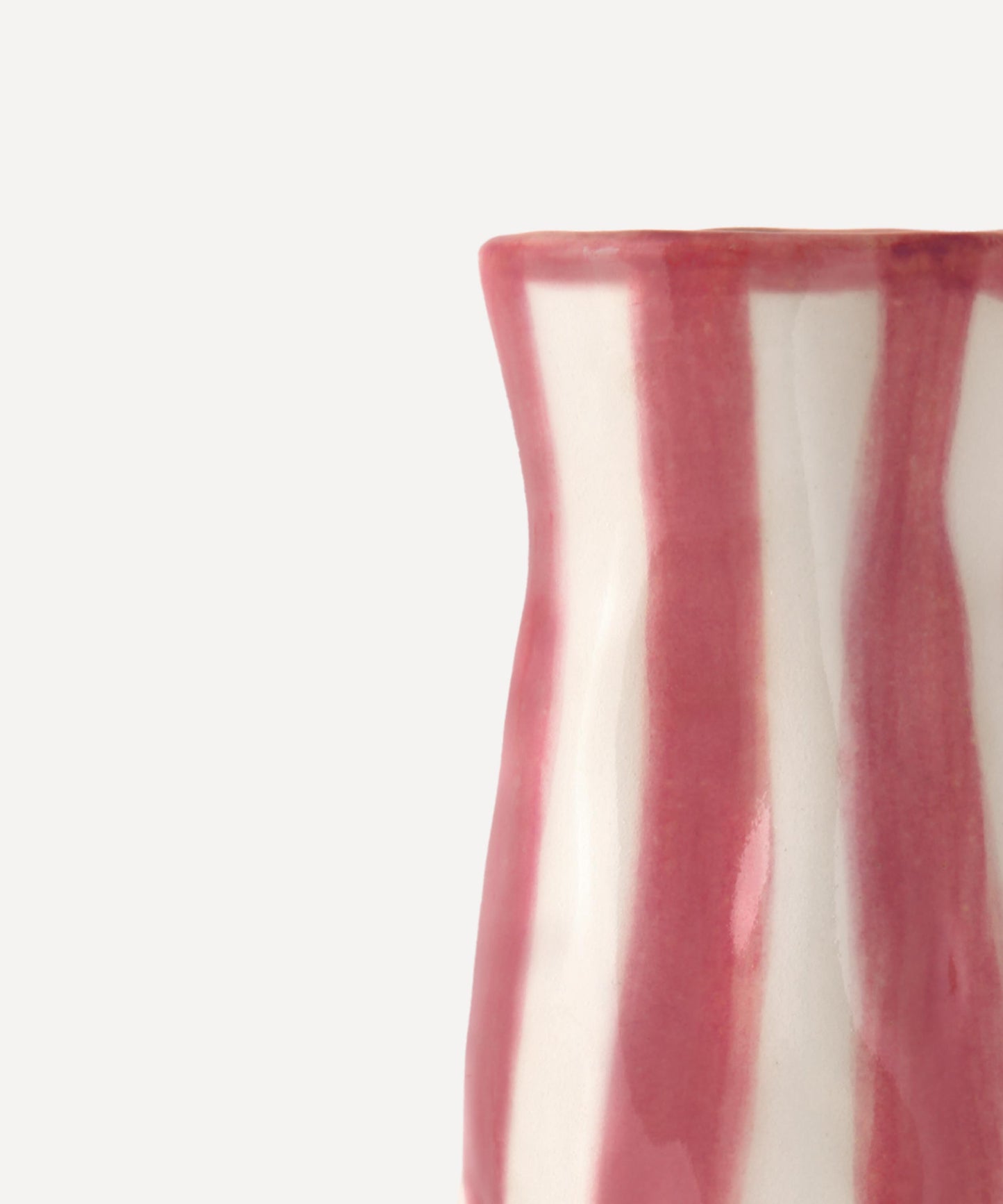 Ruby candy stripe vase