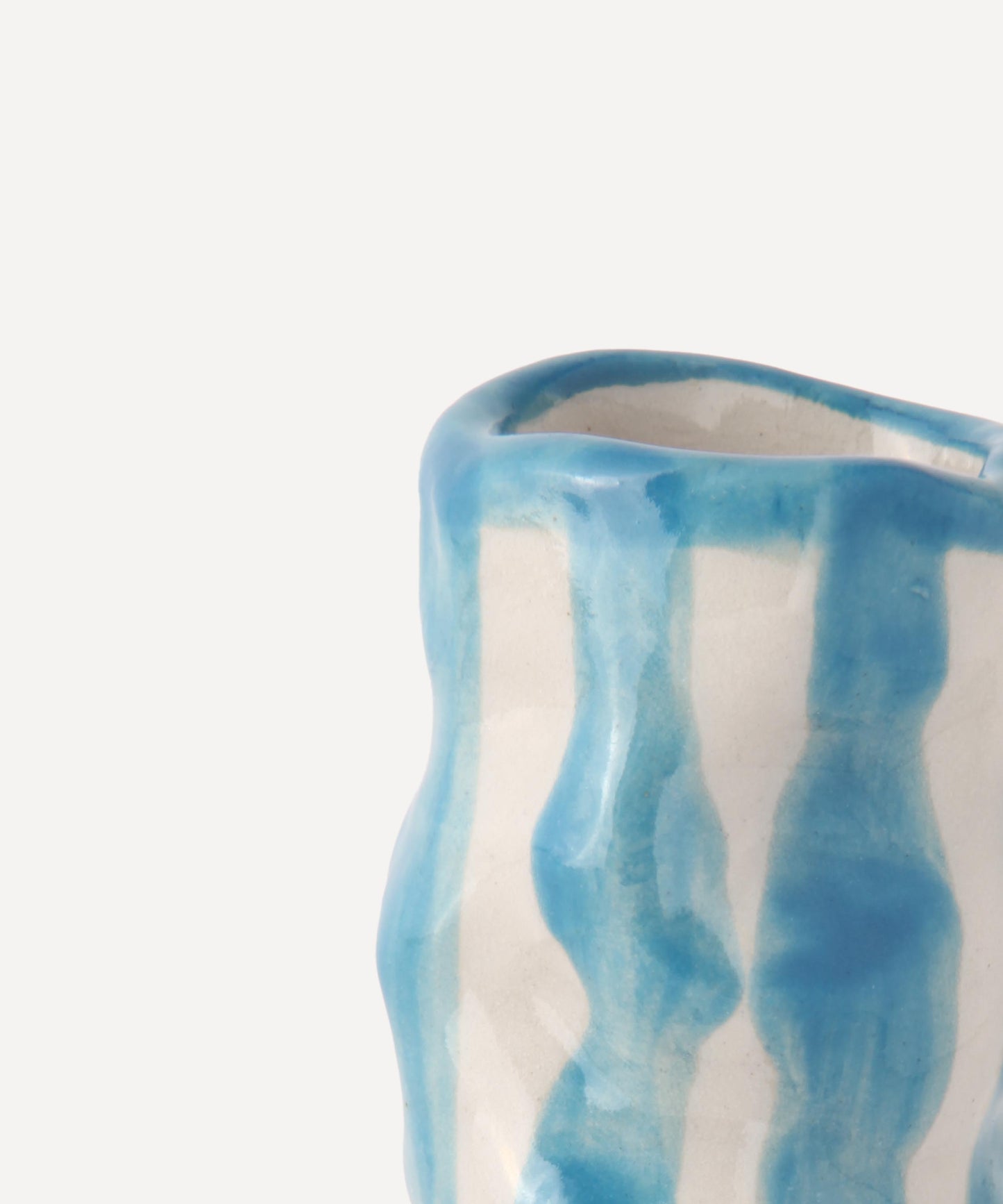 Turquoise Candy Stripe Candle Holder
