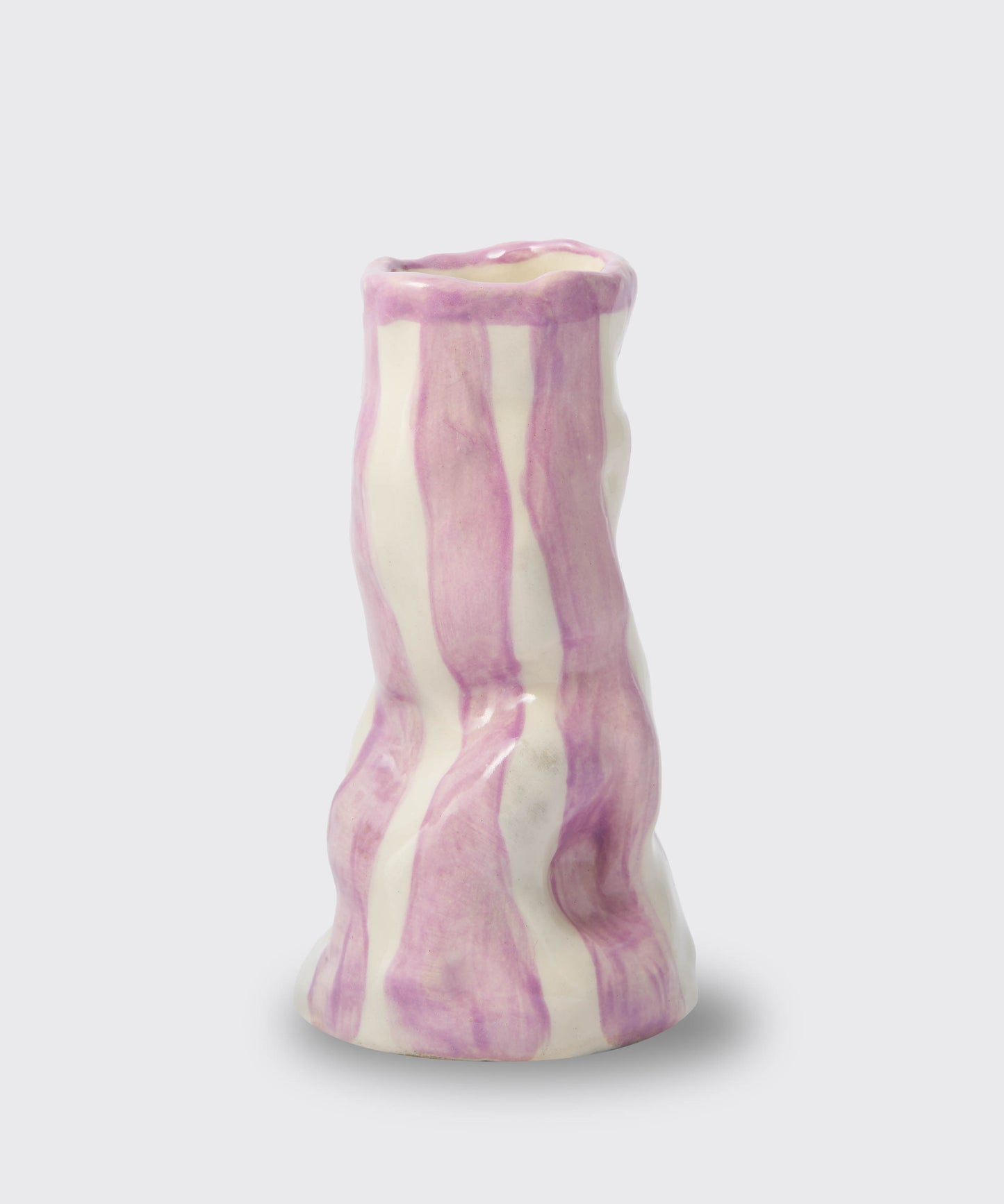 Violet Candy Stripe Vase