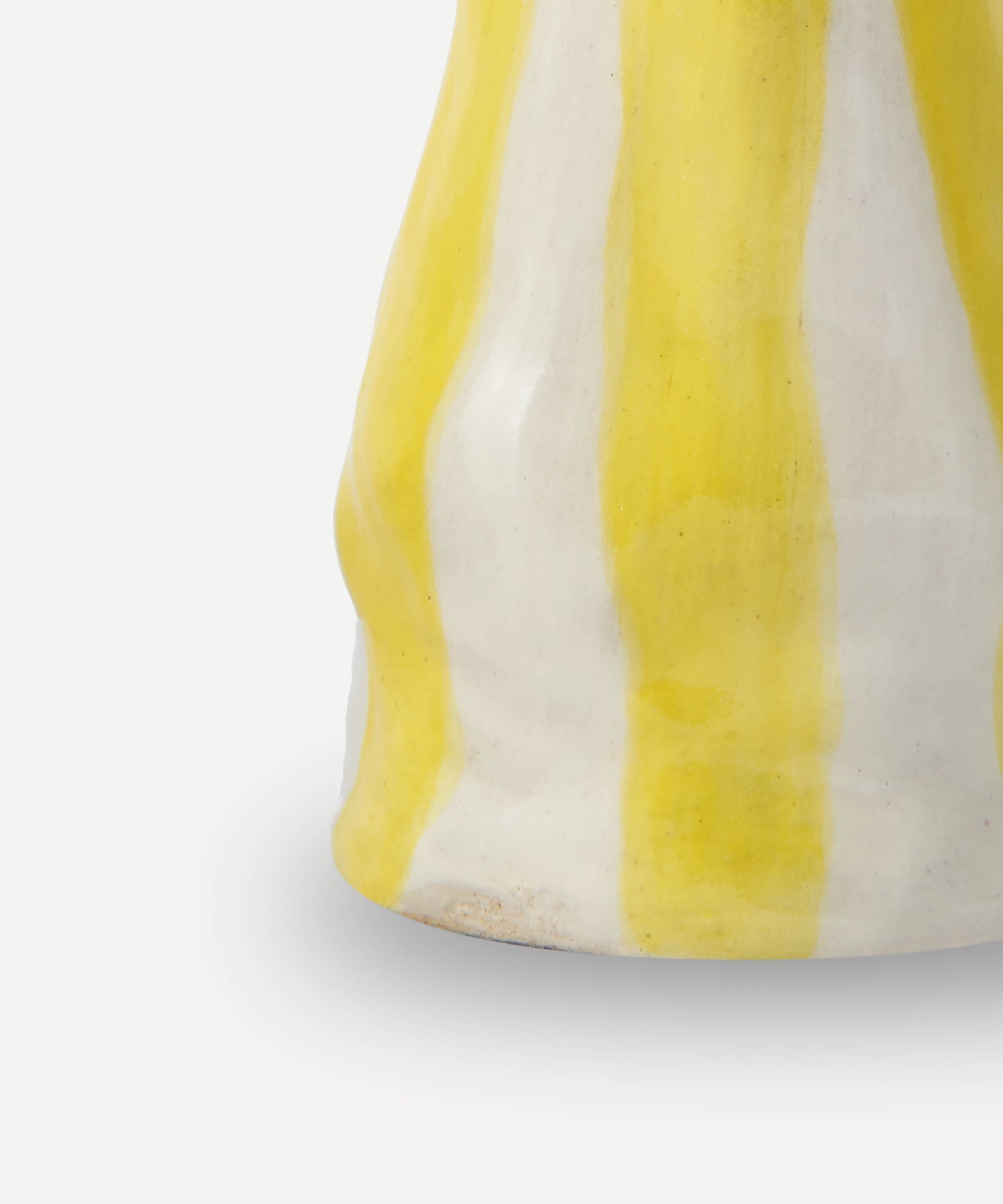 Bright Yellow Candy Stripe Candle Holder