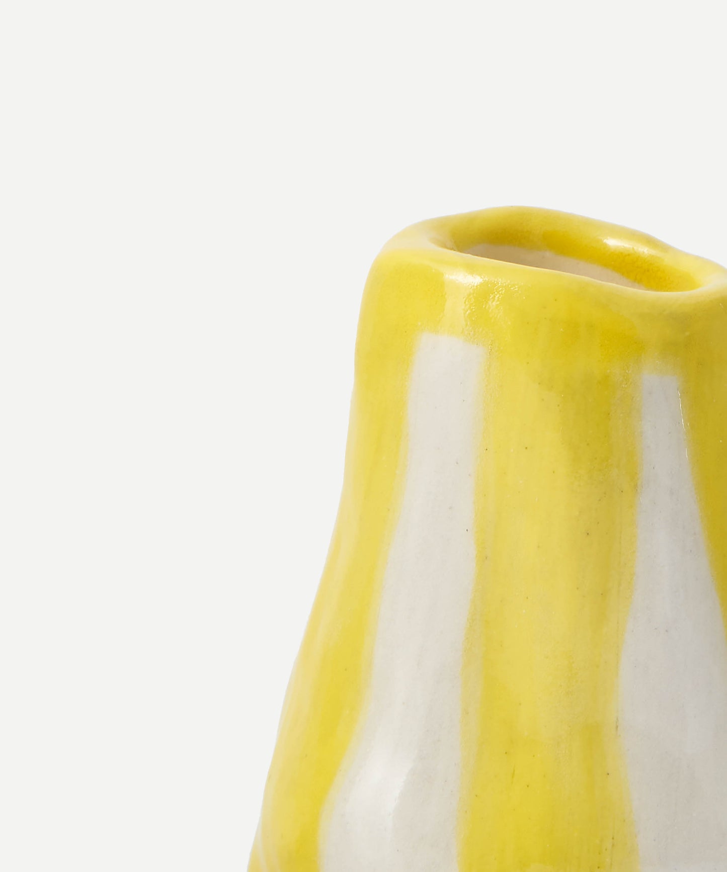 Bright Yellow Candy Stripe Candle Holder