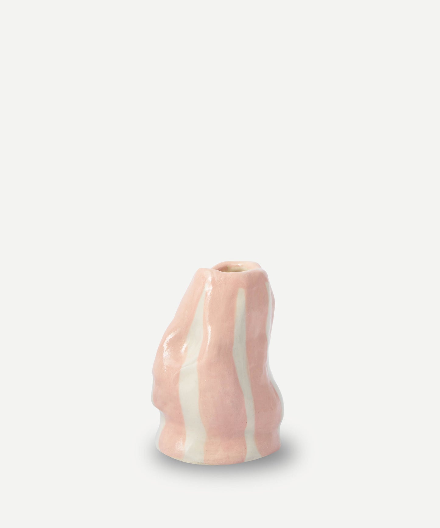 Blush Candy Stripe Candle Holder