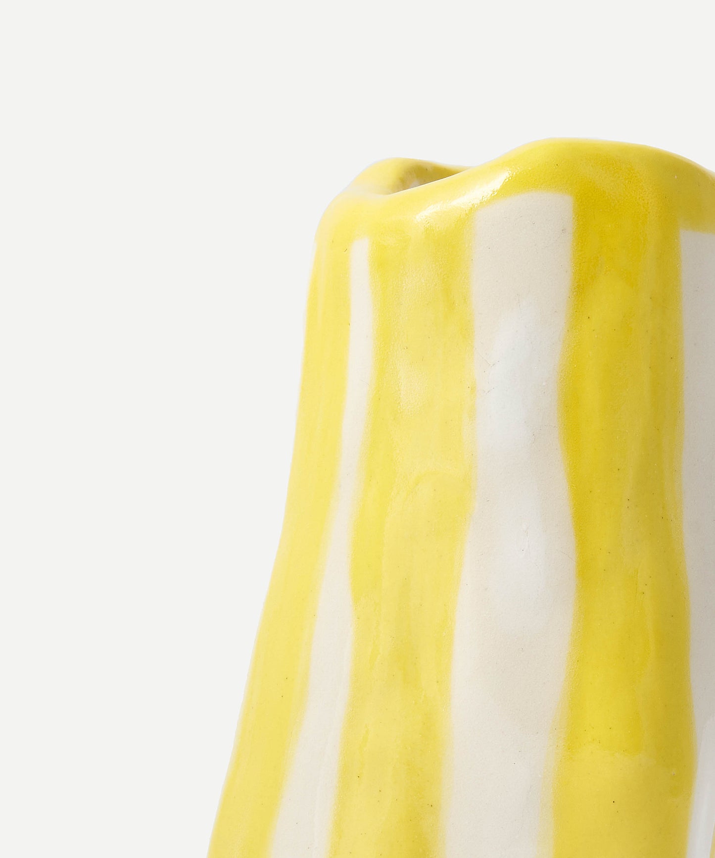 Bright Yellow Candy Stripe Vase